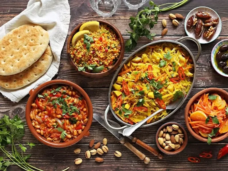African-inspired vegetarian platter